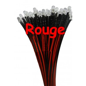 LED's 5mm rouges précablées