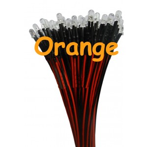 LED's 5mm oranges précablées