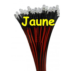 LED's 5mm jaune ambre précablées