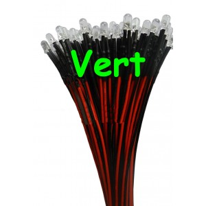 LED's 5mm vertes précablées