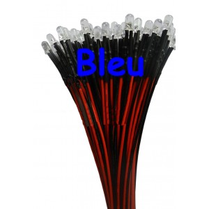 LED's 5mm bleues précablées